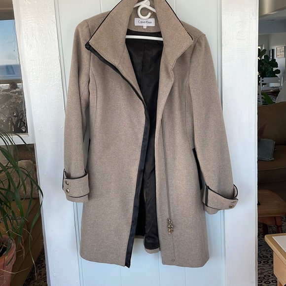 Calvin Klein Jackets & Coats Calvin Klein Wool Blend Zip Up Pea